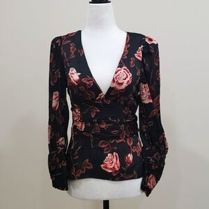 Zara V-neck Rose Blouse - XS
